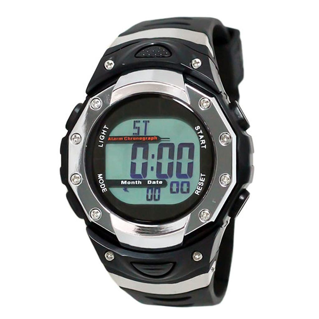 CREPHA Digital Solar Urethane Men's Watch, Radio-Controlled, Powered, Rechargeable, Strap, Black, FDM7863-SV