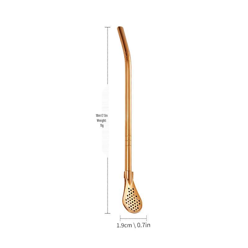 Reusable Stainless Steel Straw Spoon