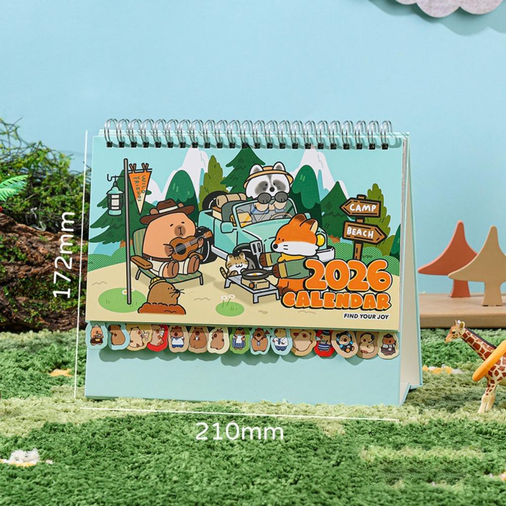 

Capybara Forest Tabletop Schedule Memo Notes Monthly & Daily Planner 2026 Desk Calendar Home D