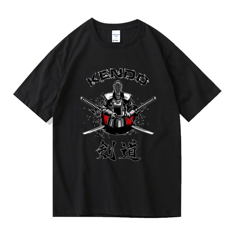 Buy 210 GSM 100 Cotton Men's TShirt Kendo Warrior Print Tees 40S