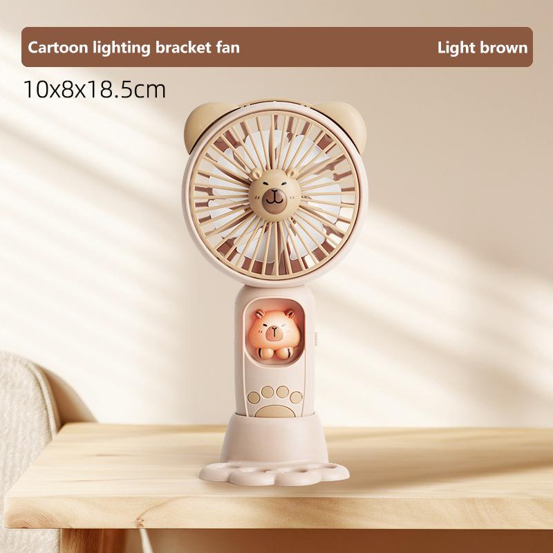 Cute Cartoon Capybara Portable Mini Pocket Cooling Fan  Detachable Dock Handheld Fan Outdoor Usb Charging Small Fan Gifts