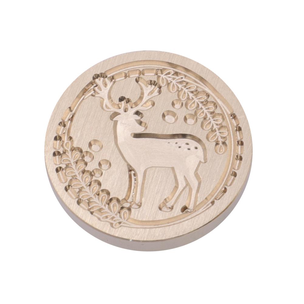 25mm Round Sealing Wax Copper Head 3D Stereoscopic Relief Christmas Series Stamps Print Head DIY Manual Account for Wedding Card