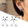 Birthday Presents for Her 1 Pair Cute Cat Paw Earrings Women, Vintage Front Back Stud Earrings, Small Kitten Jewelry Gift Lovers Unique Gifts Moms