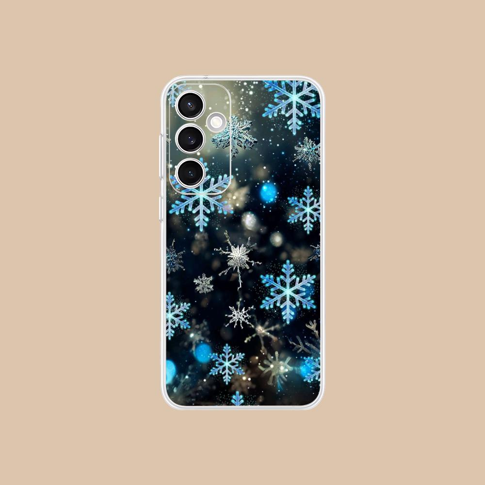 Winter Snowflake Mobile Cell Phone Case for Samsung Galaxy S25 S24 S23 S22 S21Plus FE Ultra Clear Colorful Cover Pretty Cover