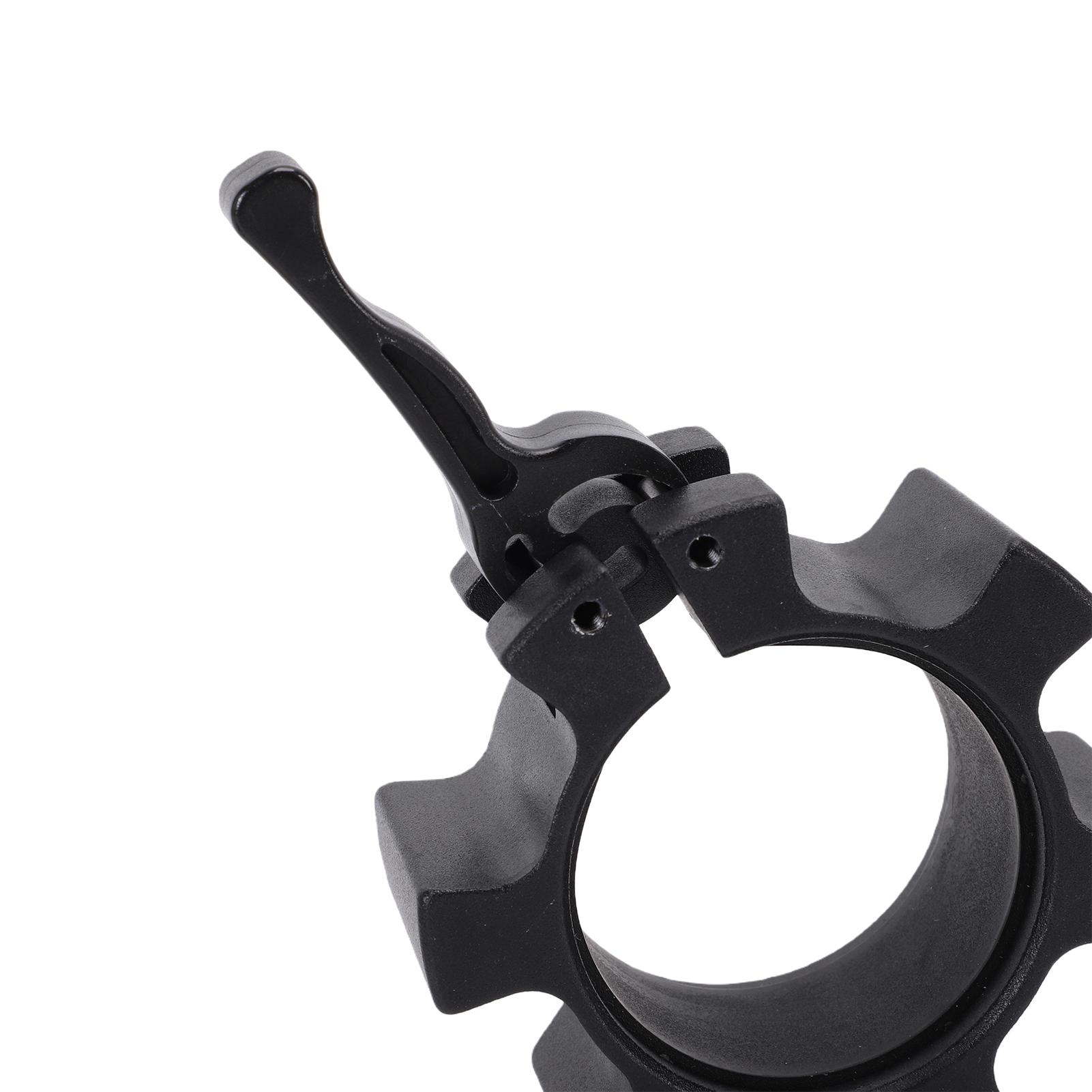 

Barbell Collars Aluminum Weightlifting Clips Quick Locking Unlocking Secure for Workout Fitness Training EG0006 6 Prong чорний