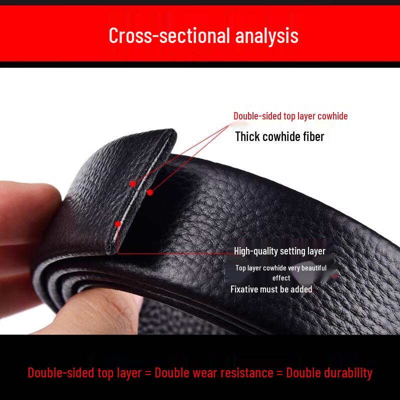 LAORENTOU Men's Genuine Leather Belt Strap for Automatic Buckle