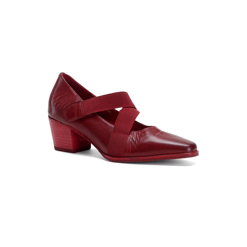 Small Leather Shoes Women's Square Head Horse Leather Niche Design Thick Heel Single Shoes Retro Feeling Washed Black