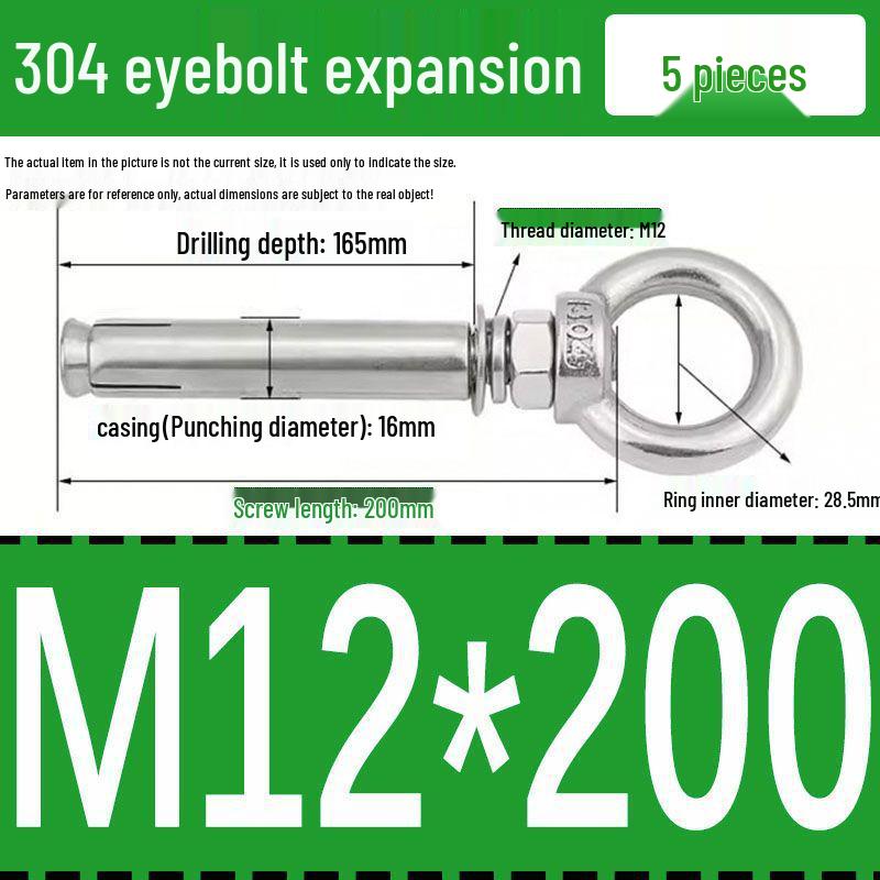 Stainless Steel 304 Eyebolt Expansion Nail with Fixing Loop