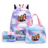 3Pcs/set Anime One Piece Anti-Theft Backpack Casual Daypack with Lunch Bag Pencil Case Back To School Daily Bookbag for Boy Girl Mochila Rucksack