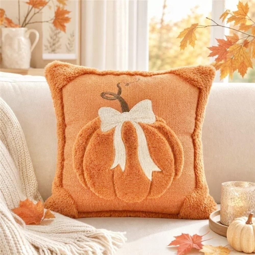 Pumpkin Tufted Cushion Cover 45x45cm Plush Pillow Covers New Throw Pillow Cover Fall Decor