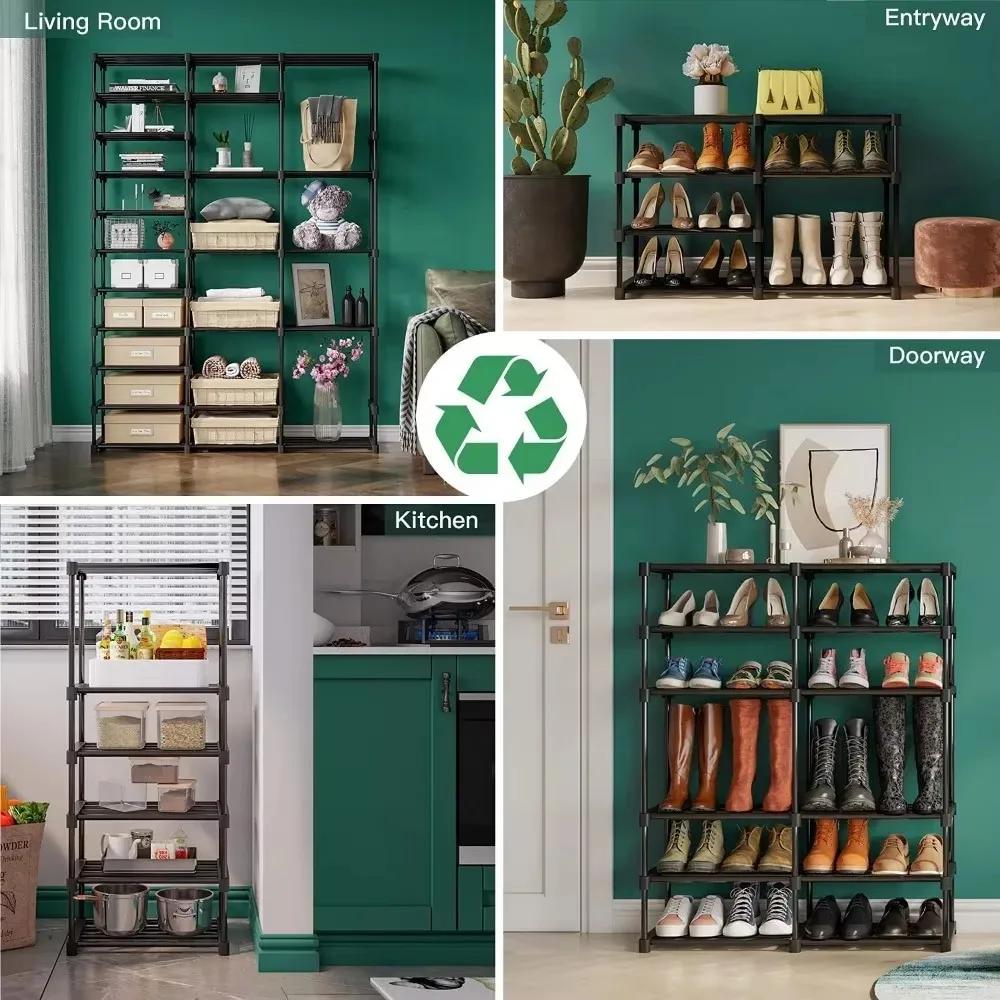 1PC Simple Shoe Rack Durable Shoe Storage Rack Easy To Assemble Shoe Storage Container Multifunctional Display Rack Home Storage