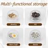 5 Sets Stackable Round Plastic Containers Clear Bead Storage Containers Box with 5 Compartment Mini Travel Jewelry Organizer Box