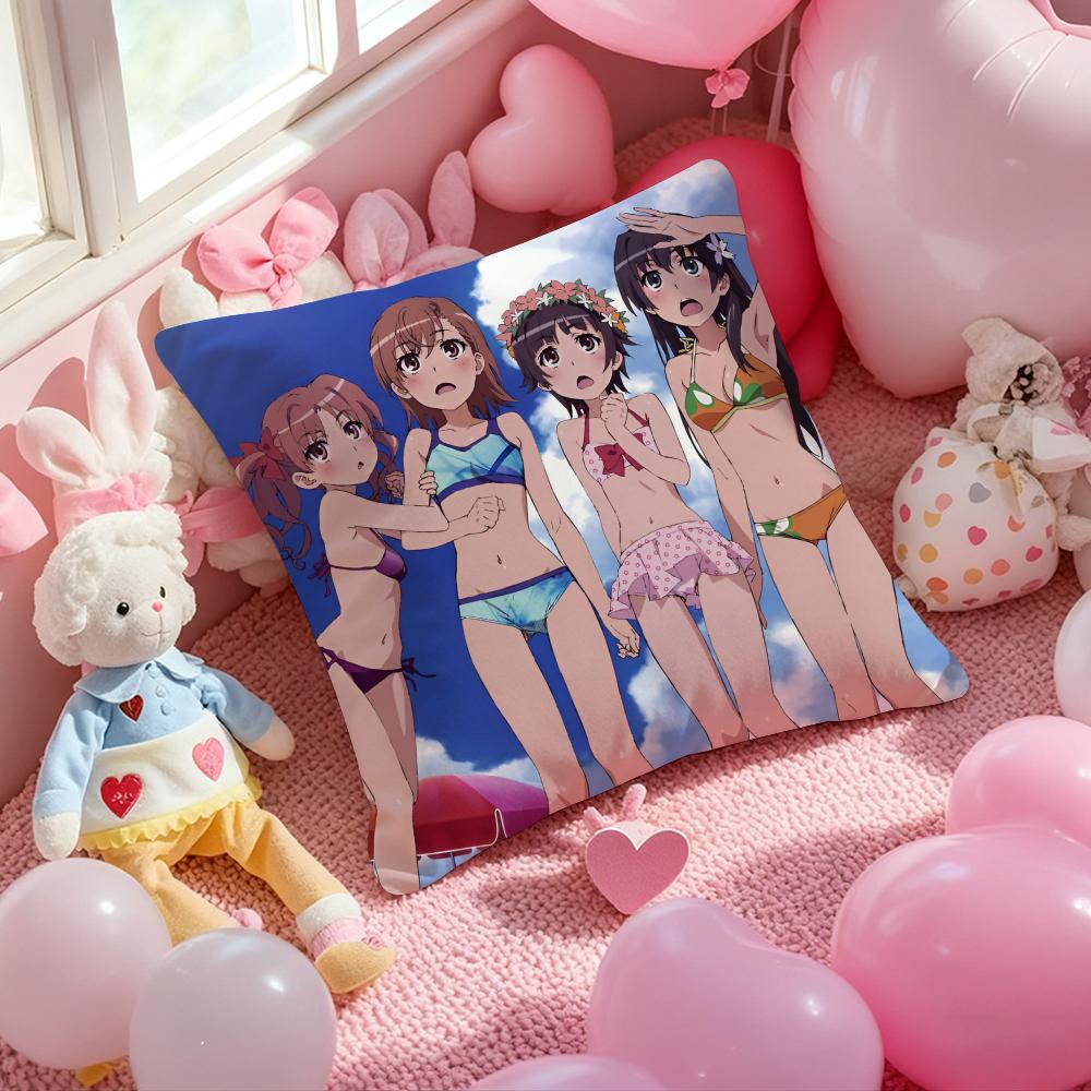 A Certain Scientific Railgun Cushion Cover Pattern Printed Pillowcase for Living Room Sofa Cushion Cover & Bedroom Decor