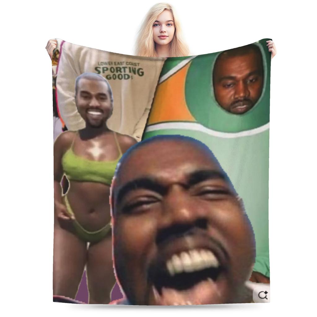 K-kanyes W-wests Funny Meme Throw Blanket for Couch Cozy Plush Blanket 50x60 Inches Multiple Sizes Bedspread for All Seasons
