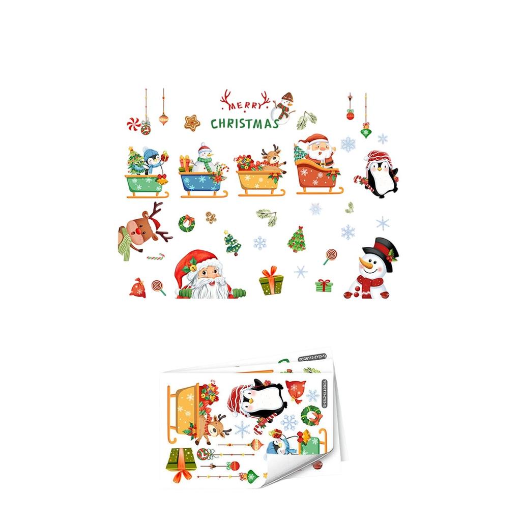 Christmas Window Stickers 3 Sheet Christmas Decoration Window Stickers Design Suitable For Christmas New Year Home School Party Supplies