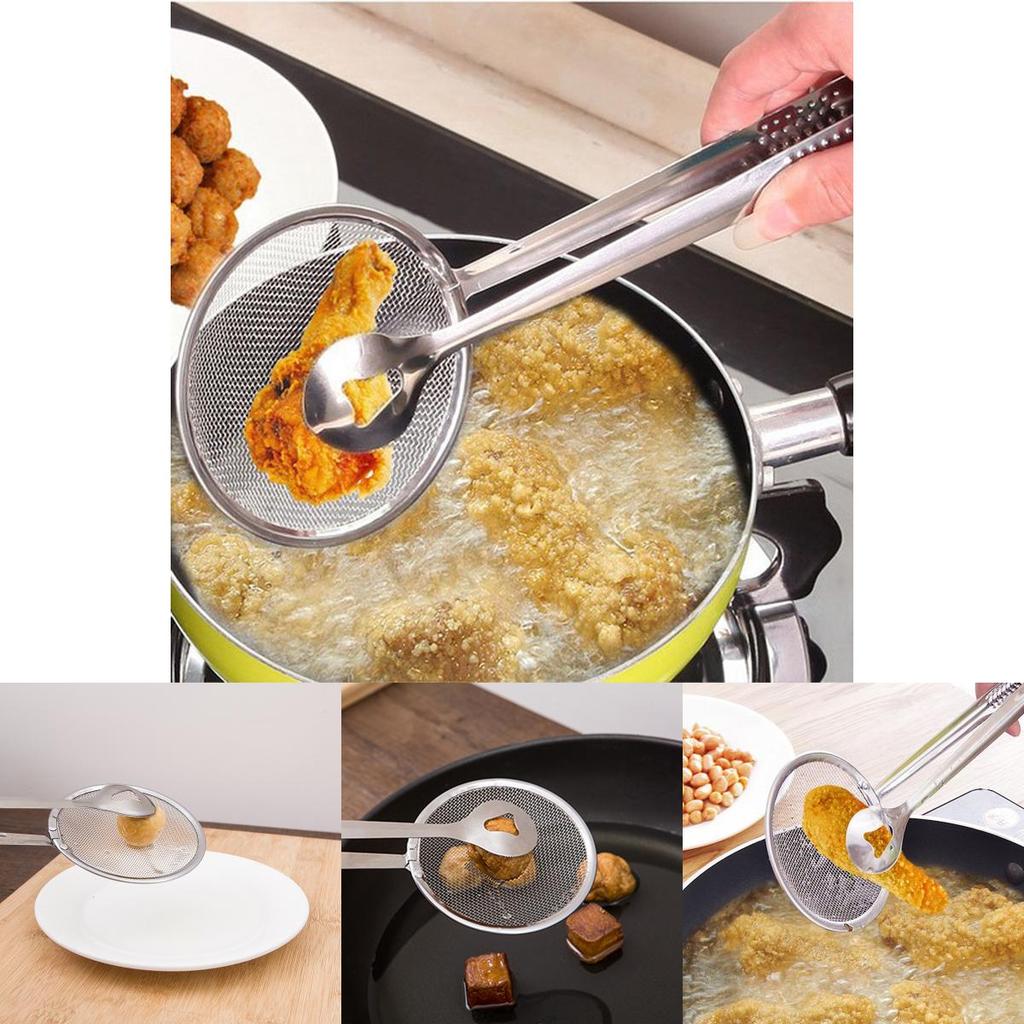 Versatile And Timeless Multi-function Filter Spoon With Clip For Cooking Tasks