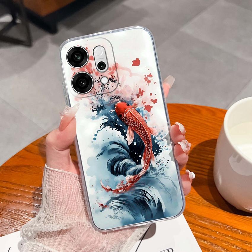 For Oppo Reno14 Pro Realme C71 C75 C75x Ultra Thin Clear Phone Case Cute Panda Pattern Dustproof Protection Soft Transparent Back Cover For Oppo Shell