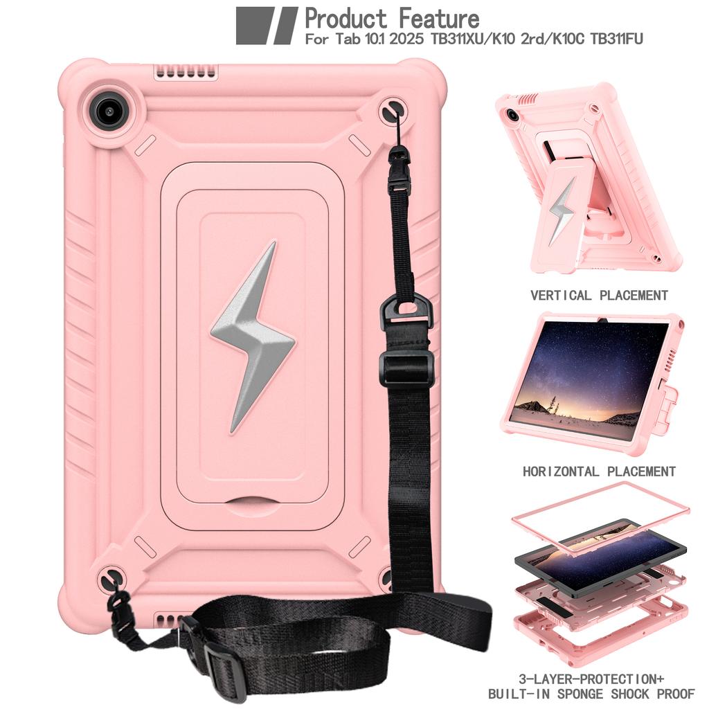 Heavy Duty Stand Case Universal for Lenovo Tab 10.1 2025 K10C Model TB311XU TB311FU ZAEH0019IN ZAEH0180IN ZAEJ0054IN Armor Cover