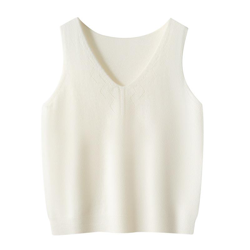 Women's Stylish Hollow-Out Knit Camisole: Chic, Loose, Sleeveless Top for Layering or Outerwear