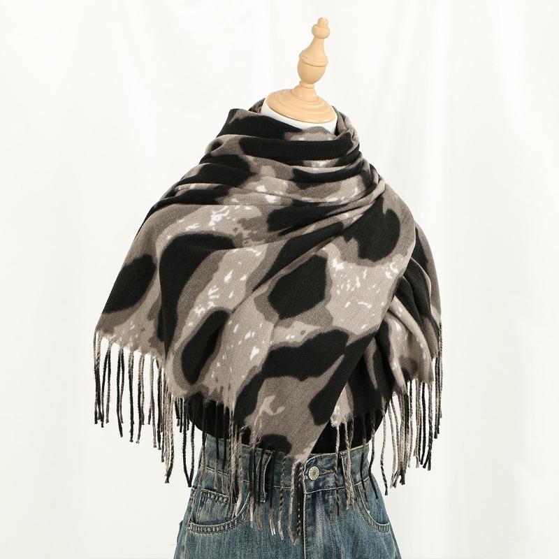 

Autumn and winter new leopard print cape scarf women s warm versatile scarf comfortable fashion imitation cashmere shawl