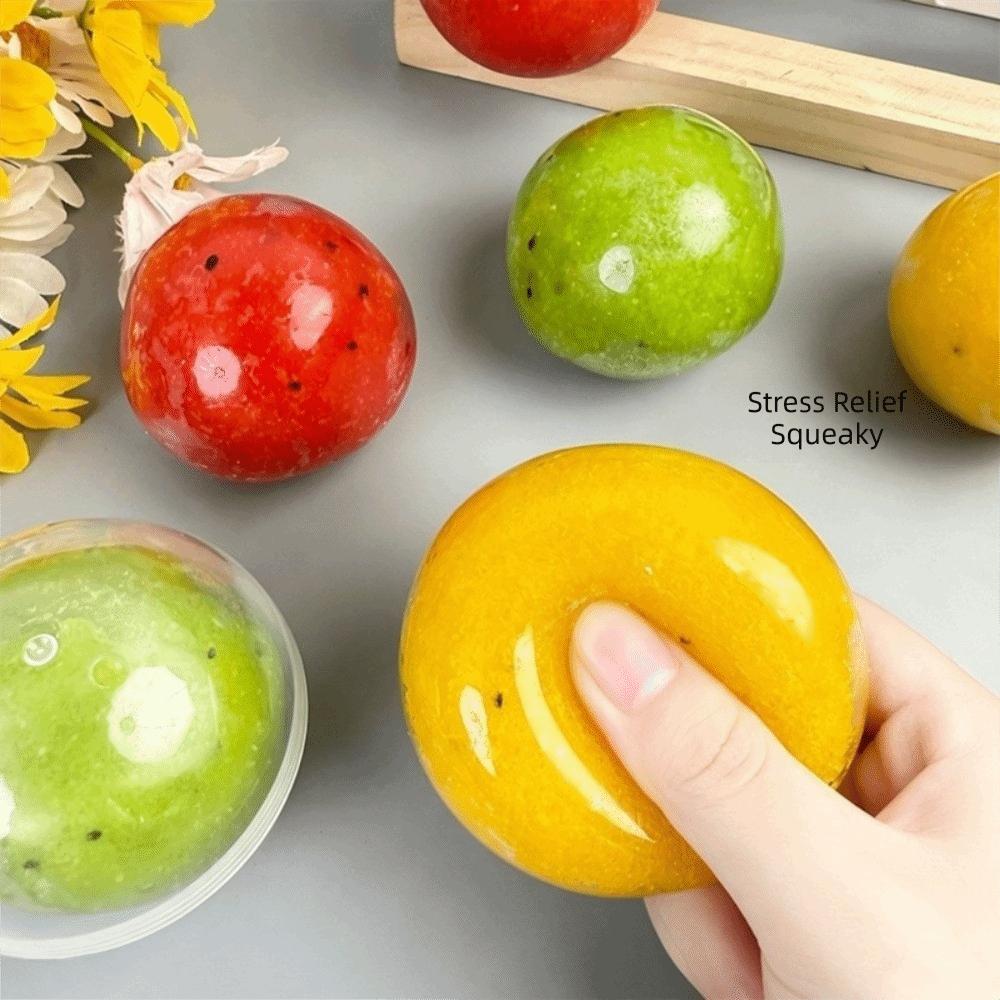Handmade Slush Squeeze Toy Soft Fidget Toy Slush Ball Squishy Toy Fruit Gift