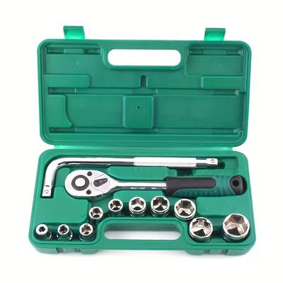 13/10 Pieces Set of Ratchet Wrench Sockets Set,1/2 Inch Drive Socket Set, with Way Quick Released Ratchet Handle and Bent Rod