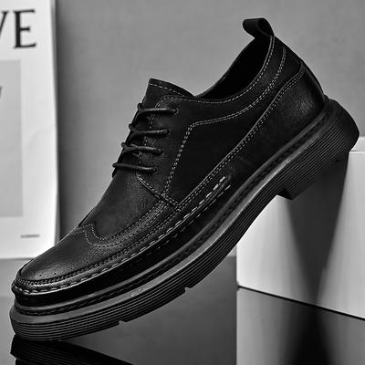 Lederschuhe Herren 2025 Herbst Leder Businesskleid Herrenschuhe weiche Sohle lässig niedrig geschnitten Brogues große Größe 46 Anzug