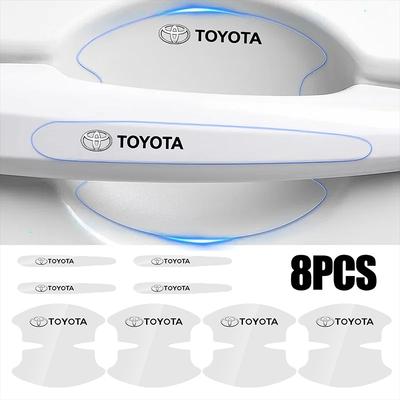 8Pcs Car Door Bowl Handle Protective Sticker Anti-collision Strip For Rav4 Yaris Camry Land Corolla CHR Hilux Auris Aygo