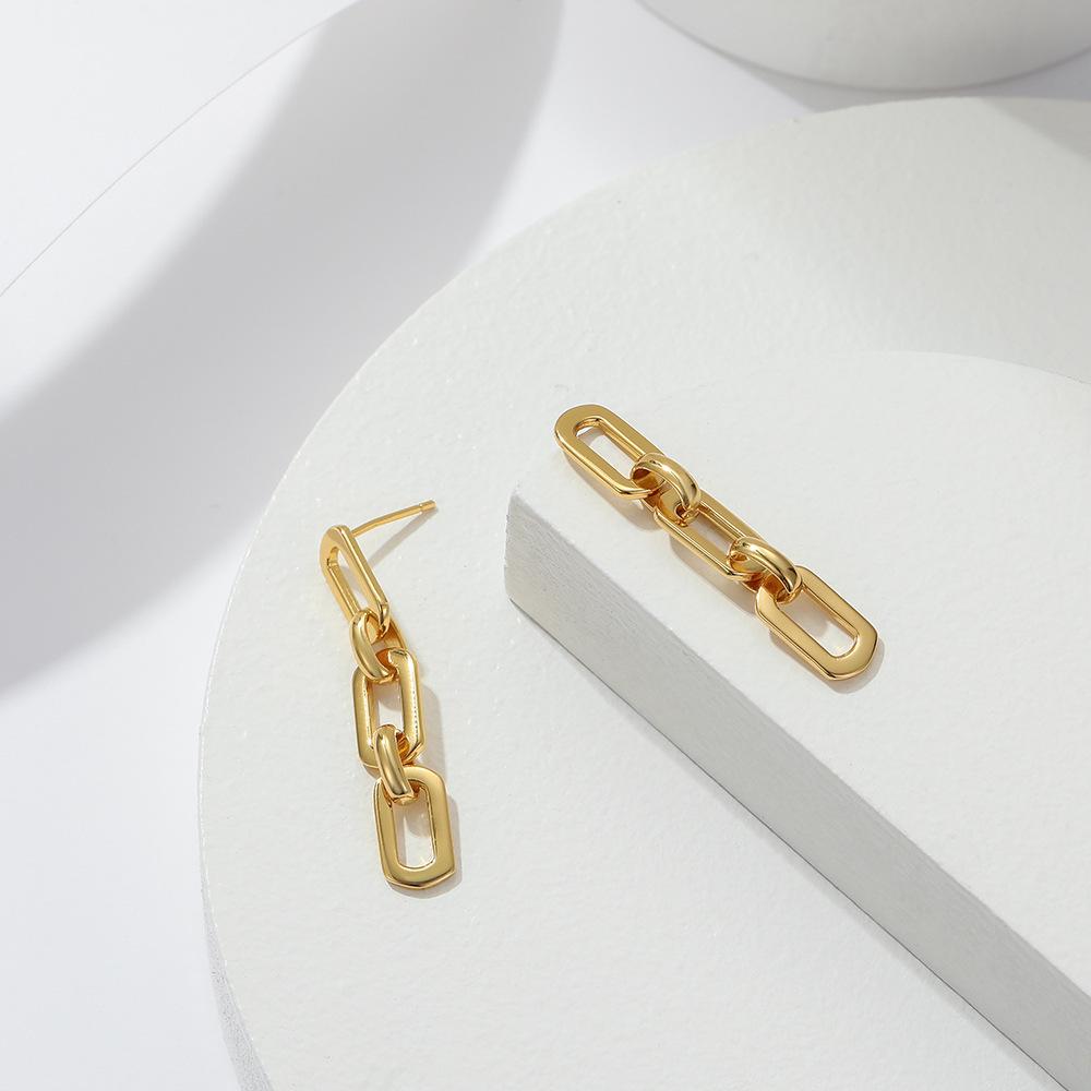 925 Sterling Silver Long Chain Earrings for Women - Niche Design, Simple Polished, Trendy 2021 Ear Jewelry