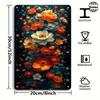 [2D Flat] Two Vintage Floral Tin Artworks Showcasing Bright Flowers On a Dark Background, Ideal for Beautifying The Interiors of