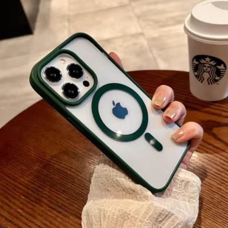 Applicable To Apple 17 Magnetic Charging Mobile Phone Case IPhone 16 ProMax Macaron Transparent 15 Drop Protection Case 14
