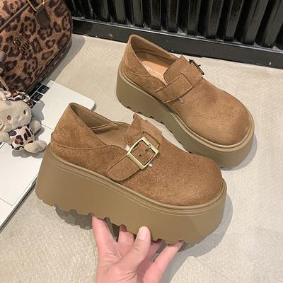 Increase the Height of Women's Platform Single Shoes, the New Autumn Boken Lazy People Pedal Women's Shoes Tide