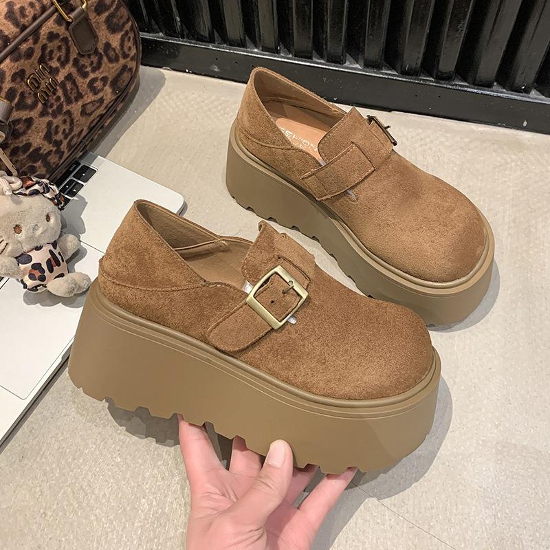 Increase the Height of Women's Platform Single Shoes, the New Autumn Boken Lazy People Pedal Women's Shoes Tide