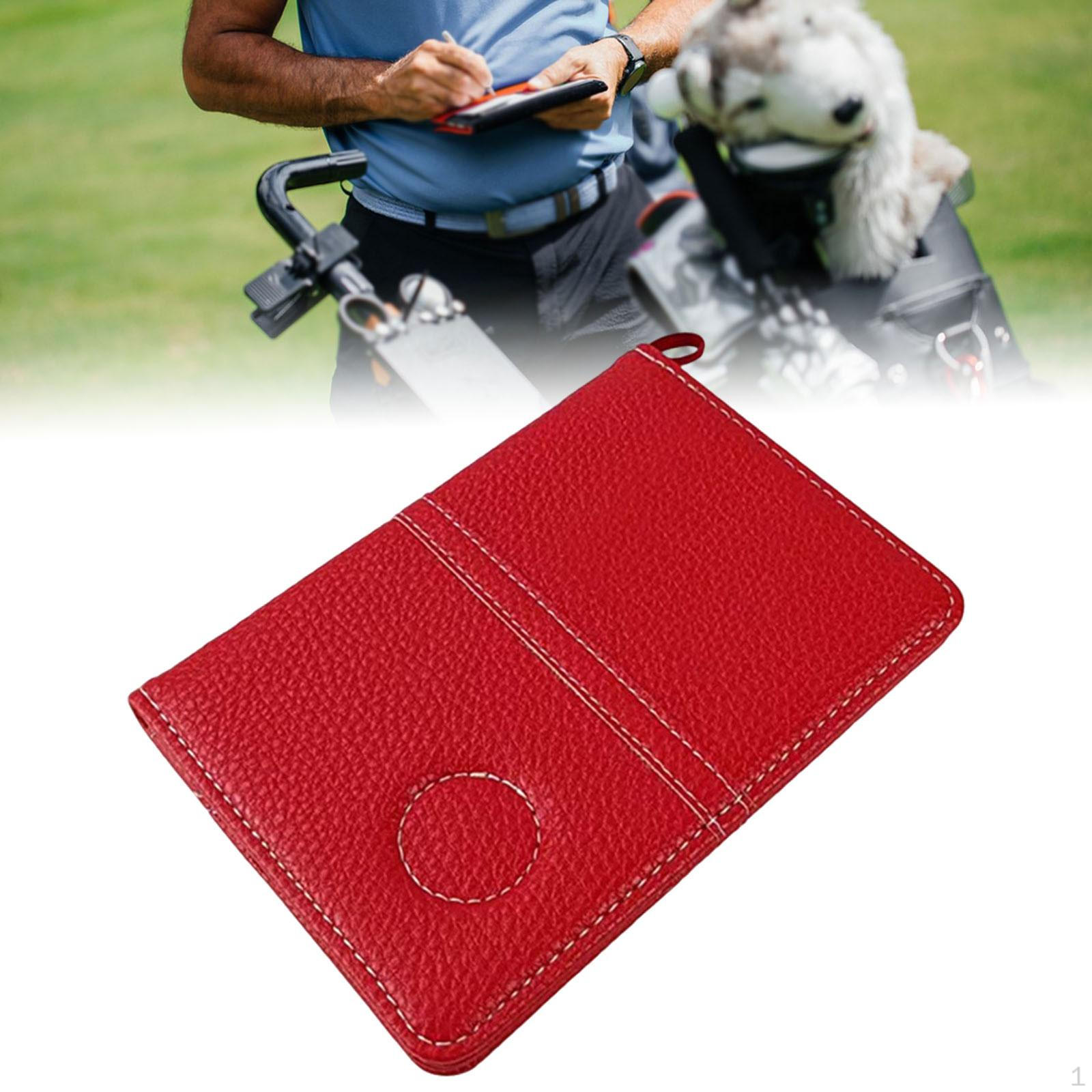 

Golf Scorecard Holder Yardage Book Cover Outdoor,Waterproof,PU Leather,Score Protector червоний