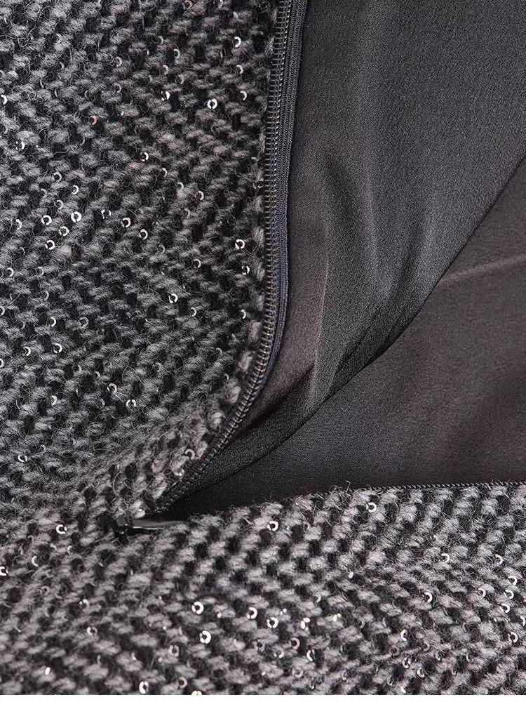 Ready Stock: New Year's Wool Blend Tweed Sequin Slimming Short Skirt