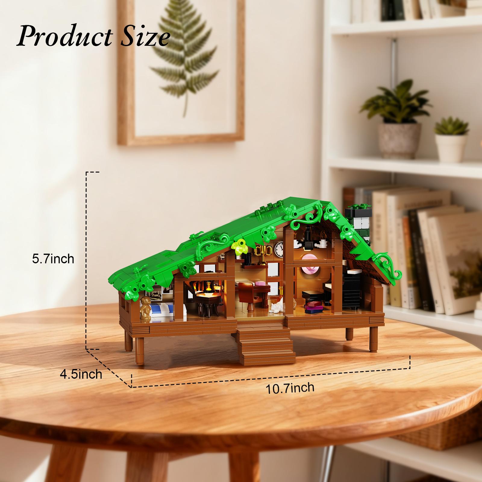Folk Cabin Building Blocks Set Forest Cabin House Bricks Toys Christmas, Birthday Gifts for Girls Adult (664 PCS) with Box