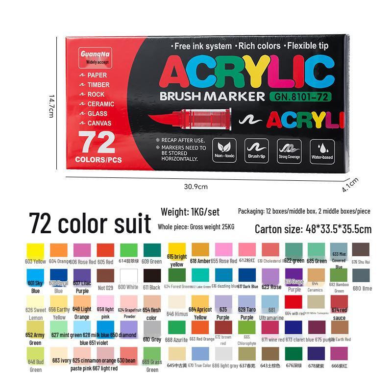 Guangna 8101 Liquid Acrylic Marker Pen, 120/240 Colors, Soft Tip for Student Art & DIY Graffiti