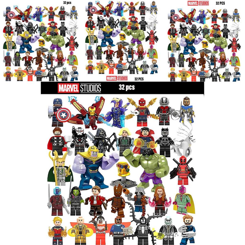 Marvel Superhero Boy Puzzle Building Block Toy Set 32pcs Plastic Material 4.5cm Height