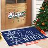 [Winter Schneeflocken Fußmatte] Weihnachten Hallo Winter Fußmatte - Maschinenwaschbar, Rutschfest, Rechteckige Polyester Willkommensmatte -