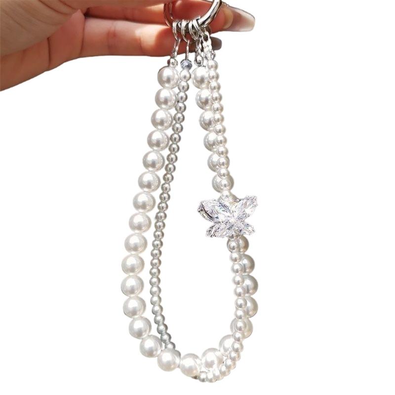 Decorative Phone Case Charm Beaded Mobile Phone Chain Anti-Lost String Chain for Women Girls Phone Decoration Pendant