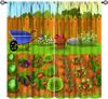 Cartoon Farmhouse Curta, Farm Truck Tractor Cute Animals Horse Cow Cat Dog Autumn Sunflower Windmill Print Window Treatments