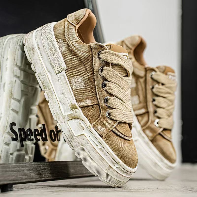 Men's Old-fashioned Denim Canvas Shoes Casual Sports Dad Shoes Trendy Shoes