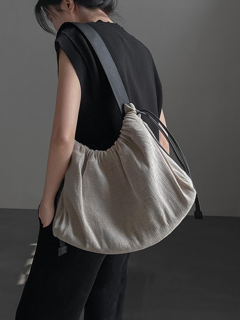Leisure Women's Canvas Tote Bag Lightweight Large Capacity Travel One Shoulder Crossbody Bags Temperament Commuter Handbags