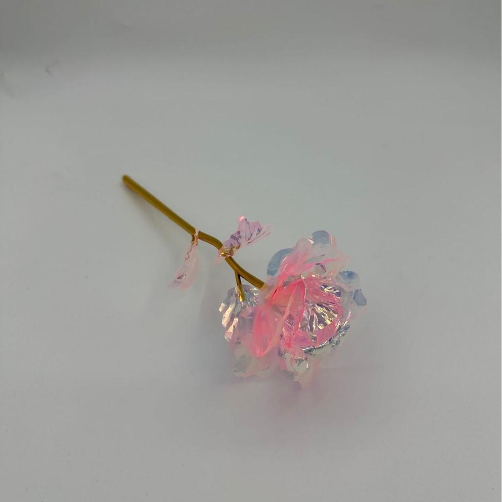 Seven-Color Preserved Rose with Gold Foil - Handmade Floral Gift for Valentine's and Mother's Day