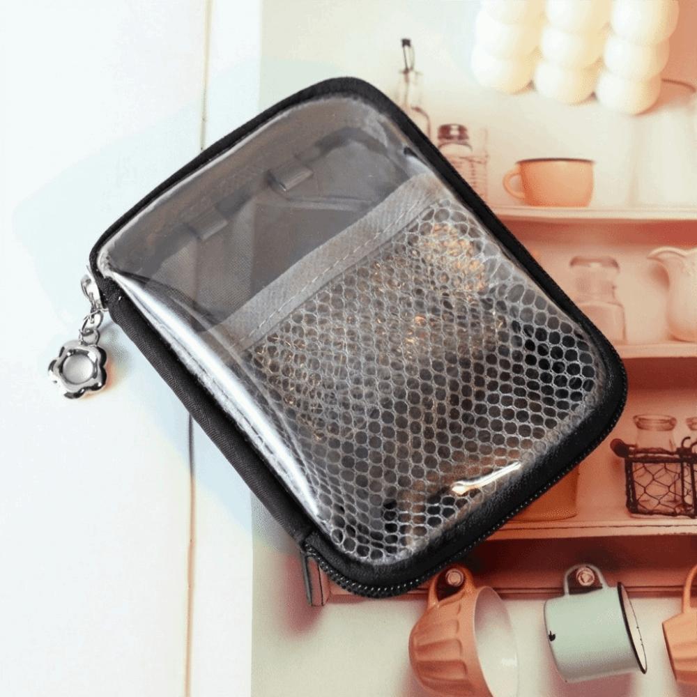 

Zipper Waterproof Toiletry Bag PVC Material Makeup Bag Organizer Toiletry Organization чёрный