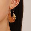 Gold Plated Twisted Leaf Hoop Earrings, Modern Abstract Sculptural Drop Hoops for Women