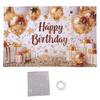Happy Birthday Banner 39,3x59 Zoll Gold Weiß Ballon Geschenk Stern Muster Geburtstagsparty Hintergrund Dekoration