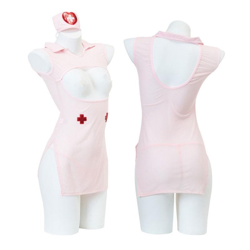 Fancy Ultra Open Bra Lingerie Sets Cosplay Nurse Uniform Sexy Crotchless Nightwear Erotic Costume Dress Sexy Adult