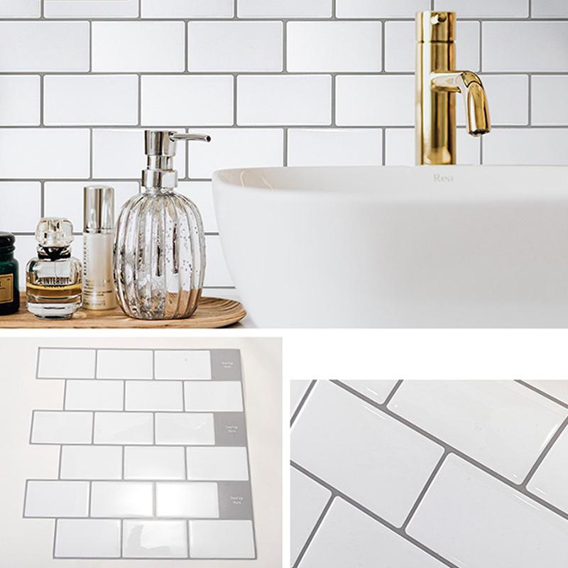 4/8 Pcs Self Adhesive Vinyl Wallpaper Peel And Stick 3D Effect Tiles Waterproof Kicthen Ceramic Tile Aluminum Foil Wall Stickers