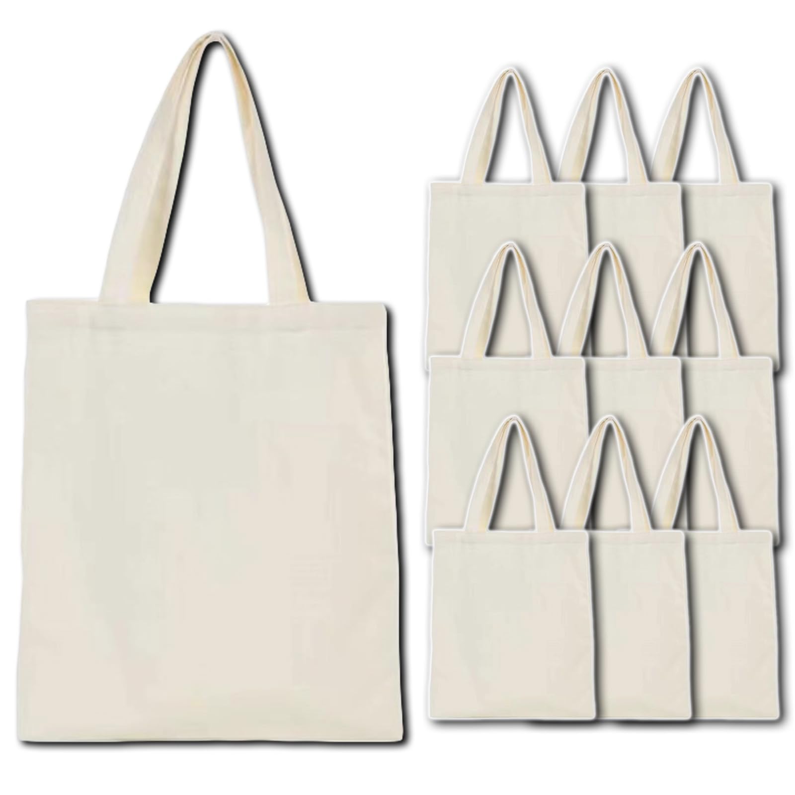 PREMIUMM Однотонные сумки-тоут размер B4 с боковыми складками набор из 10 штук вертикальные холщовые сумки-тоут плотные 10470₽